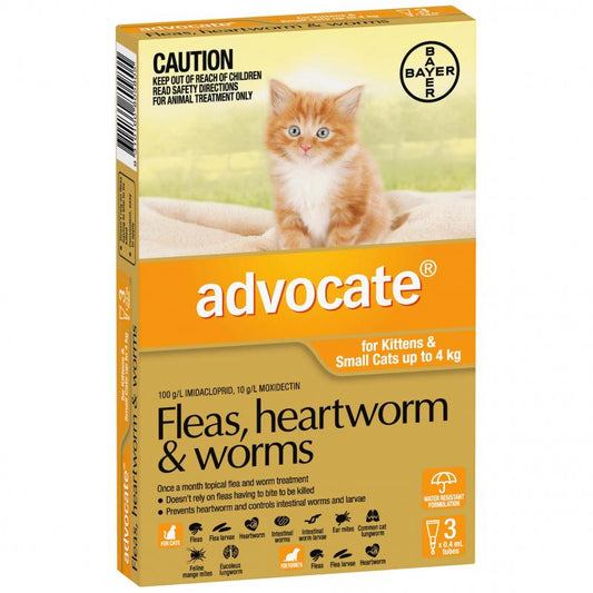 Advocate – Kittens/Cats – Flea & Worm Control – 6 Tubes