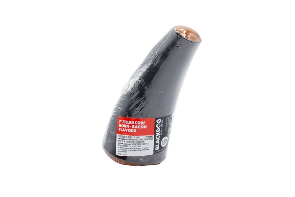 Blackdog – Filled Cow Horn – Bacon Flavour