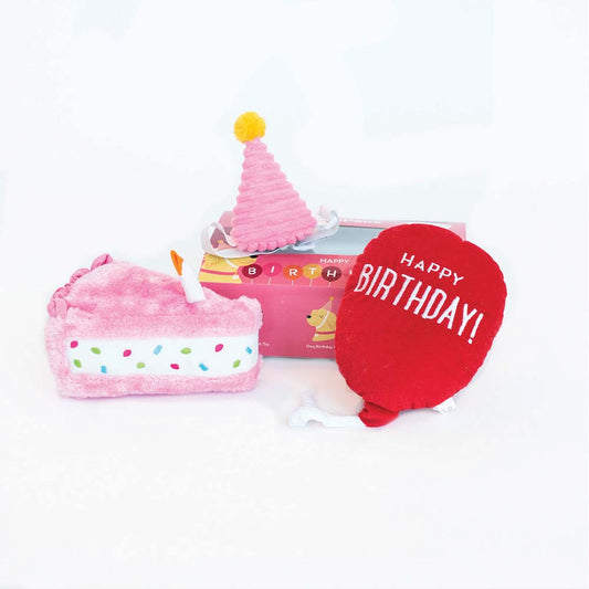 Zippy Paws – Birthday Box – 3 Piece – Pink
