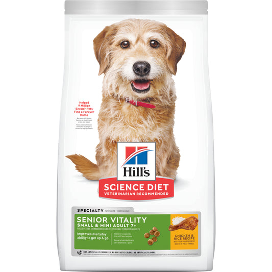 Hill’s – Science Diet – Adult Dog (7+) – Senior Vitality – Small & Mini