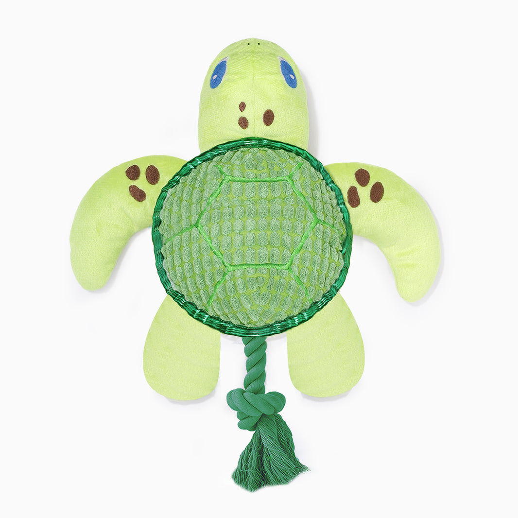 Hugsmart Ocean Pals Sea Turtle Dog Toy – Plush & Rope