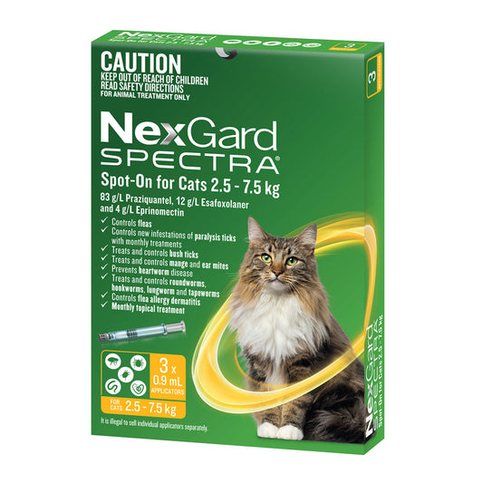 NexGard SPECTRA – Spot-On for Cats 2.5 – 7.5kg