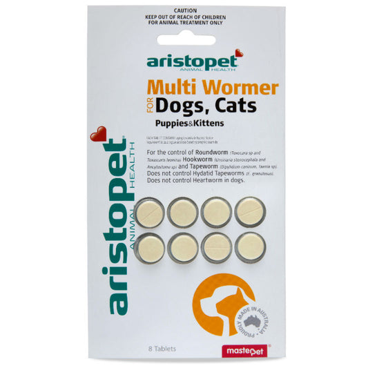 Aristopet – Multi Wormer for Dogs, Cats, Puppies & Kittens - 8 tablets