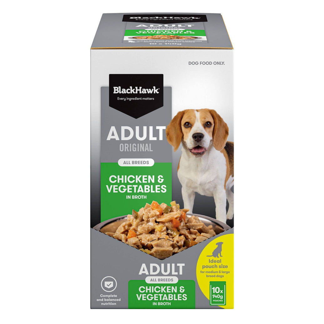 Black Hawk – Wet Food Pouches – Adult Dog – Chicken & Vegetables