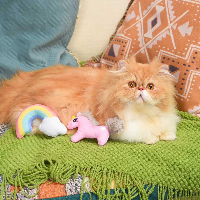 Hugsmart Crazy Catcher Unicorn & Rainbow Set – Interactive Plush Toys for Cats - image 5
