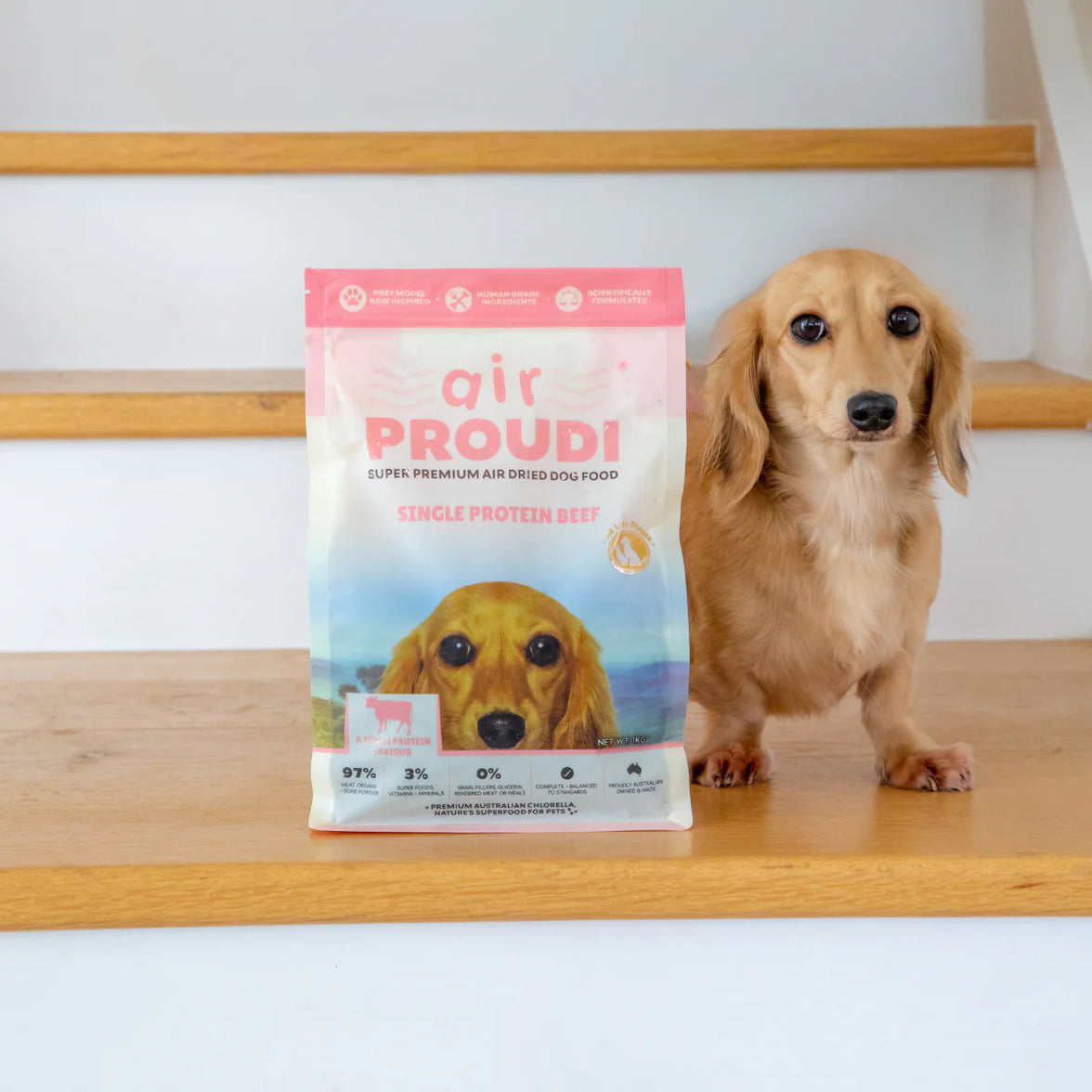 Proudi - Air Dried Dog Food Single Protein Beef Super Premium Complete Meal