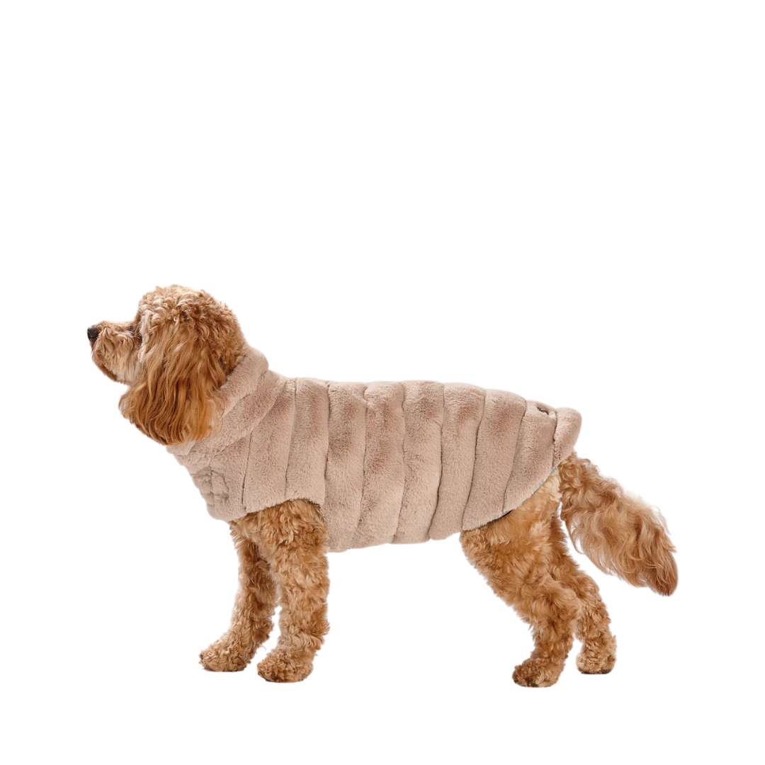 Snooza Wear – Cut Fur Fabric Coat – Taupe - image 2