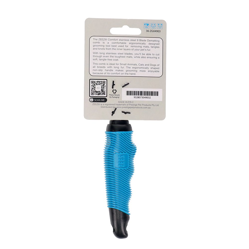 9 Blade Dematting Pet Comb - Comfort - image 2