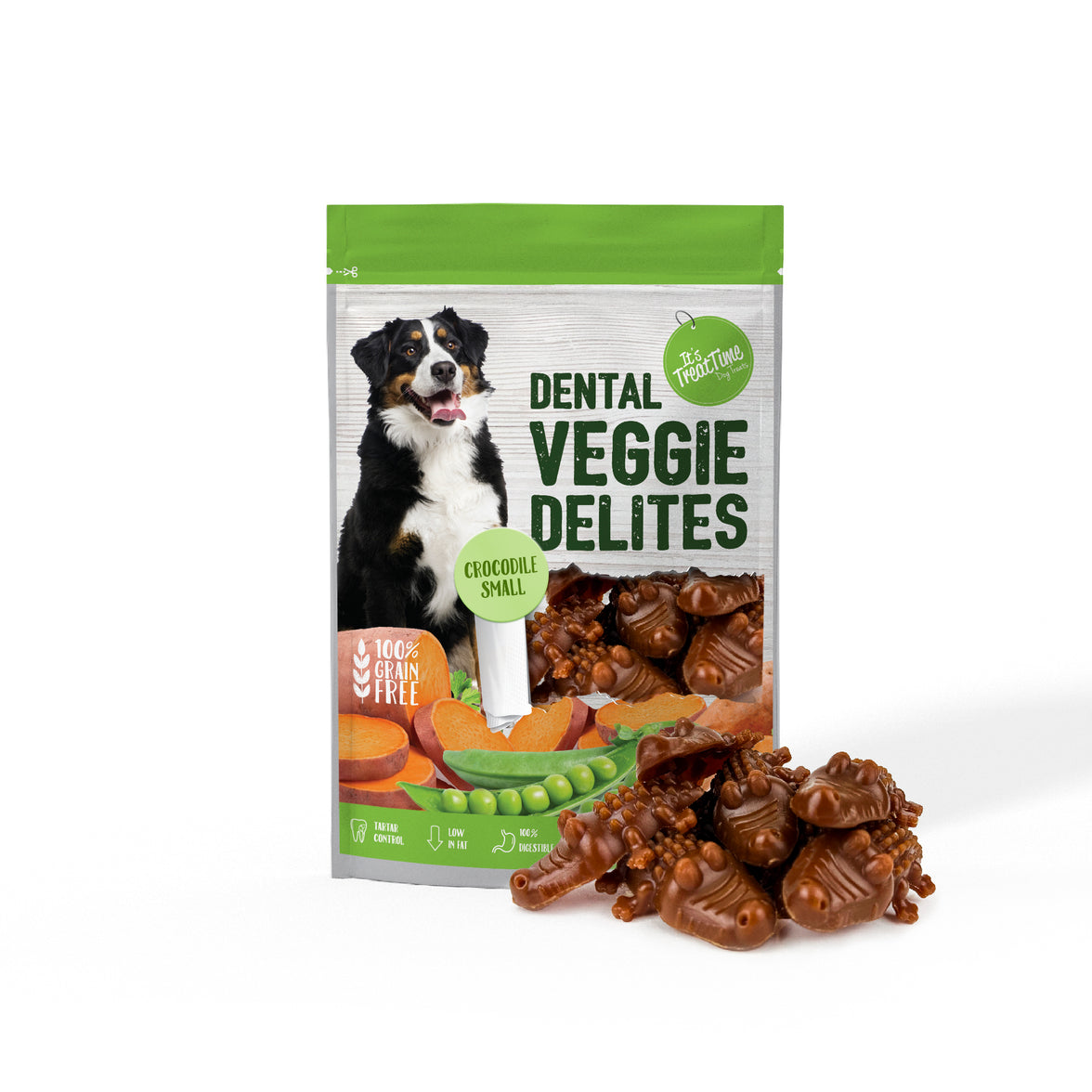 It’s Treat Time – Dental Veggie Delights – Crocodile Small