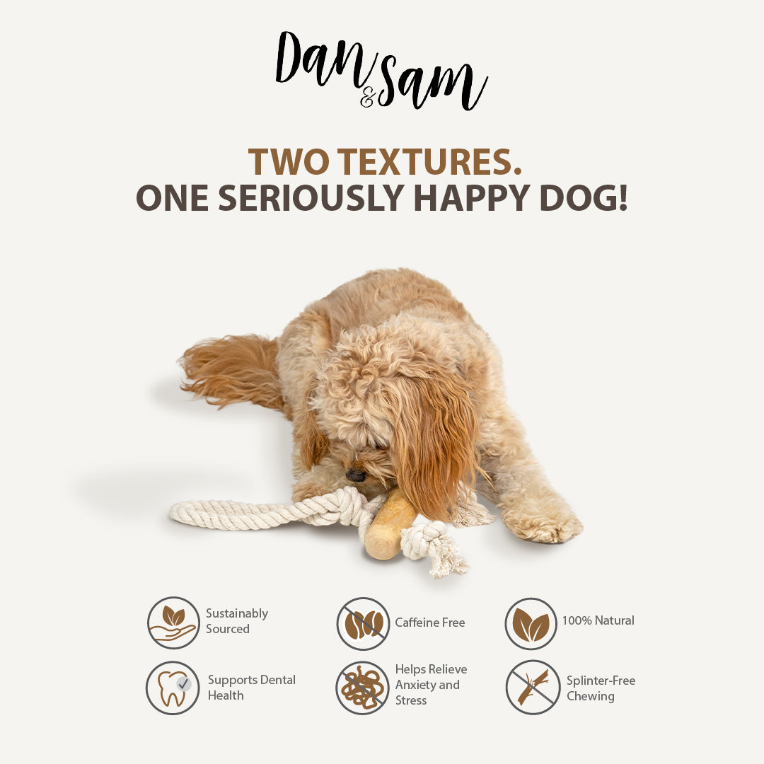 Dan & Sam – Pull and Tug – Coffee Wood Rope Toy
