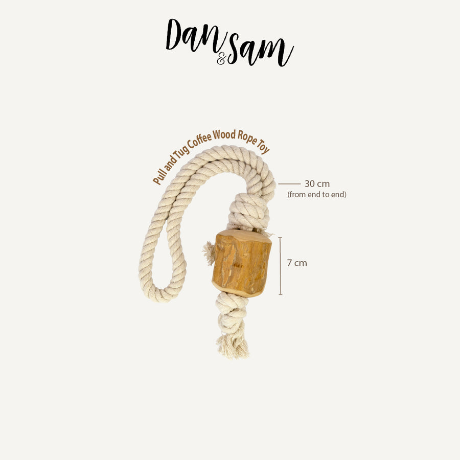 Dan & Sam – Pull and Tug – Coffee Wood Rope Toy