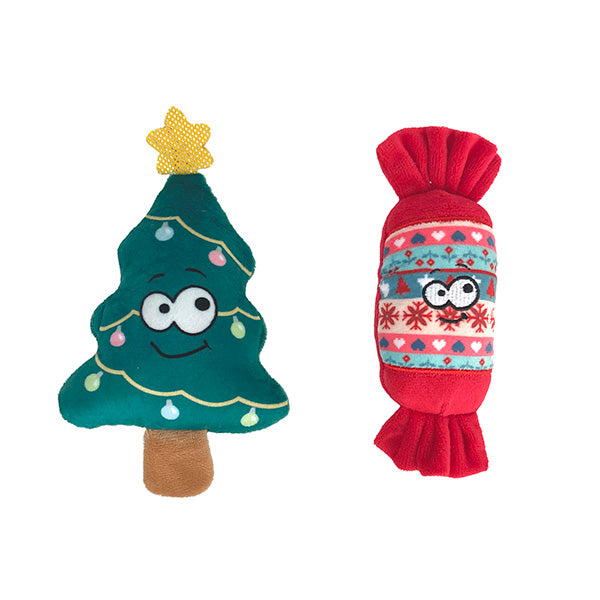Dogs Christmas Plush Candy & Tree Set