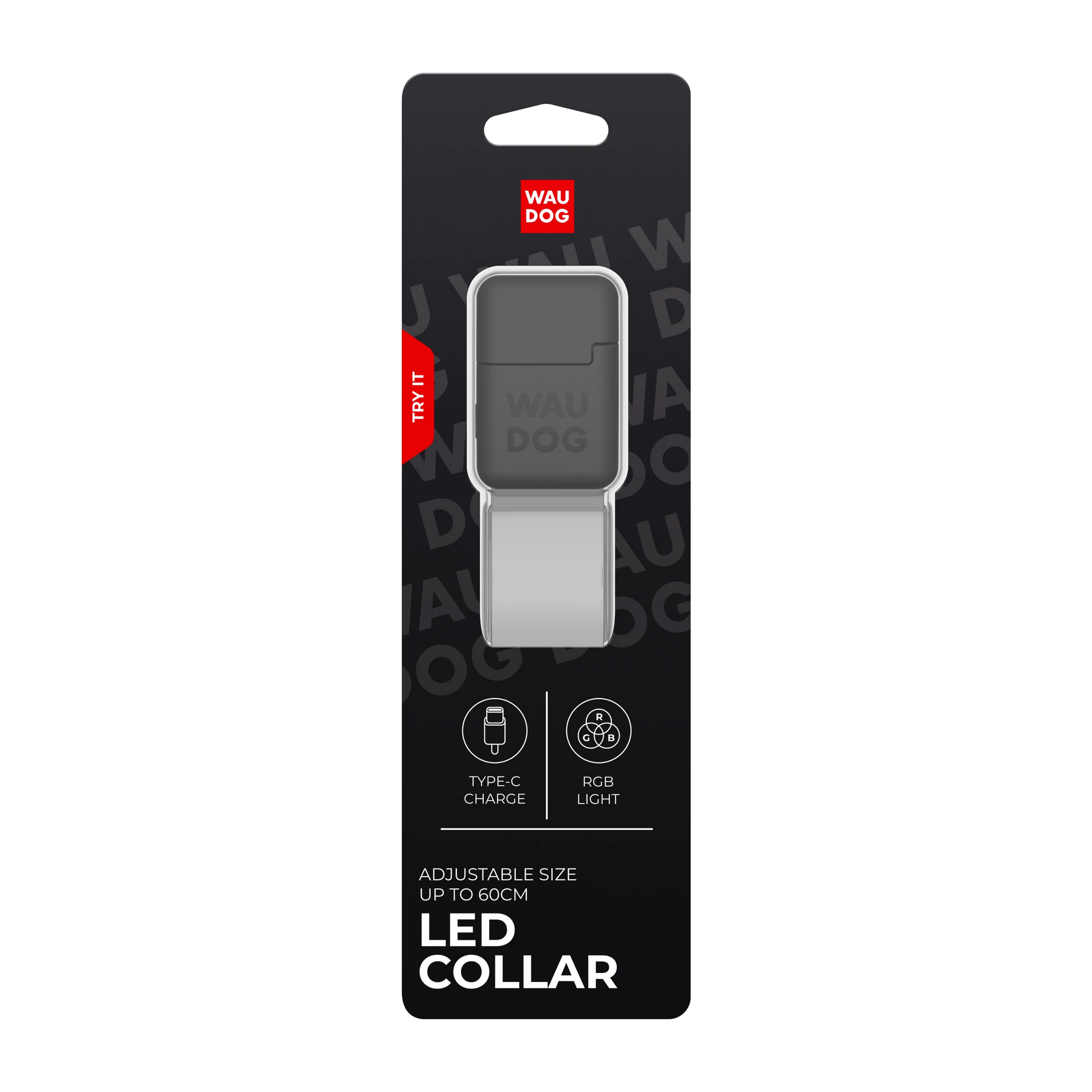 WAUDOG LED Collar – Rechargeable RGB Light-Up Dog Collar for Night Safety
