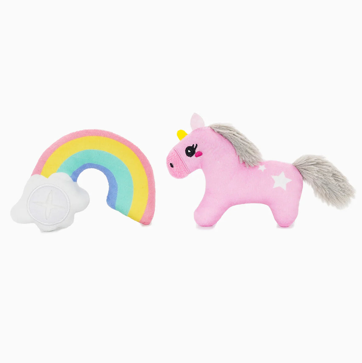 Hugsmart Crazy Catcher Unicorn & Rainbow Set – Interactive Plush Toys for Cats