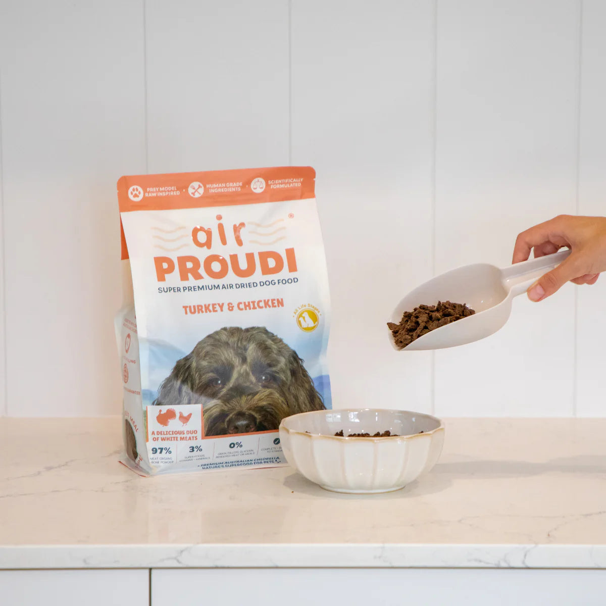 Proudi - Air Dried Dog Food Turkey & Chicken Super Premium Complete Meal