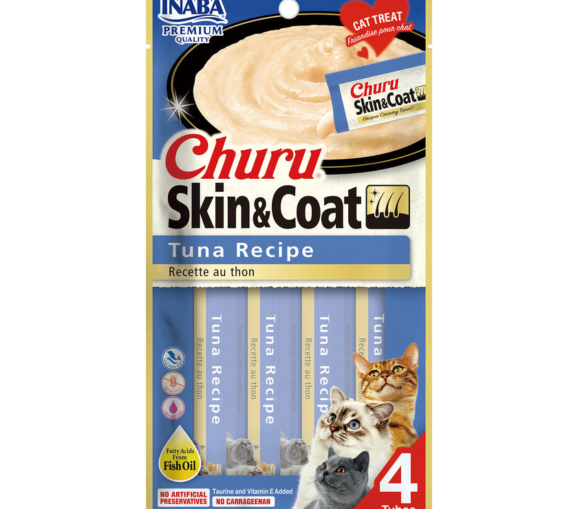 Inaba – Cat Churu – Skin and Coat - Carton of 6 (6x56g)