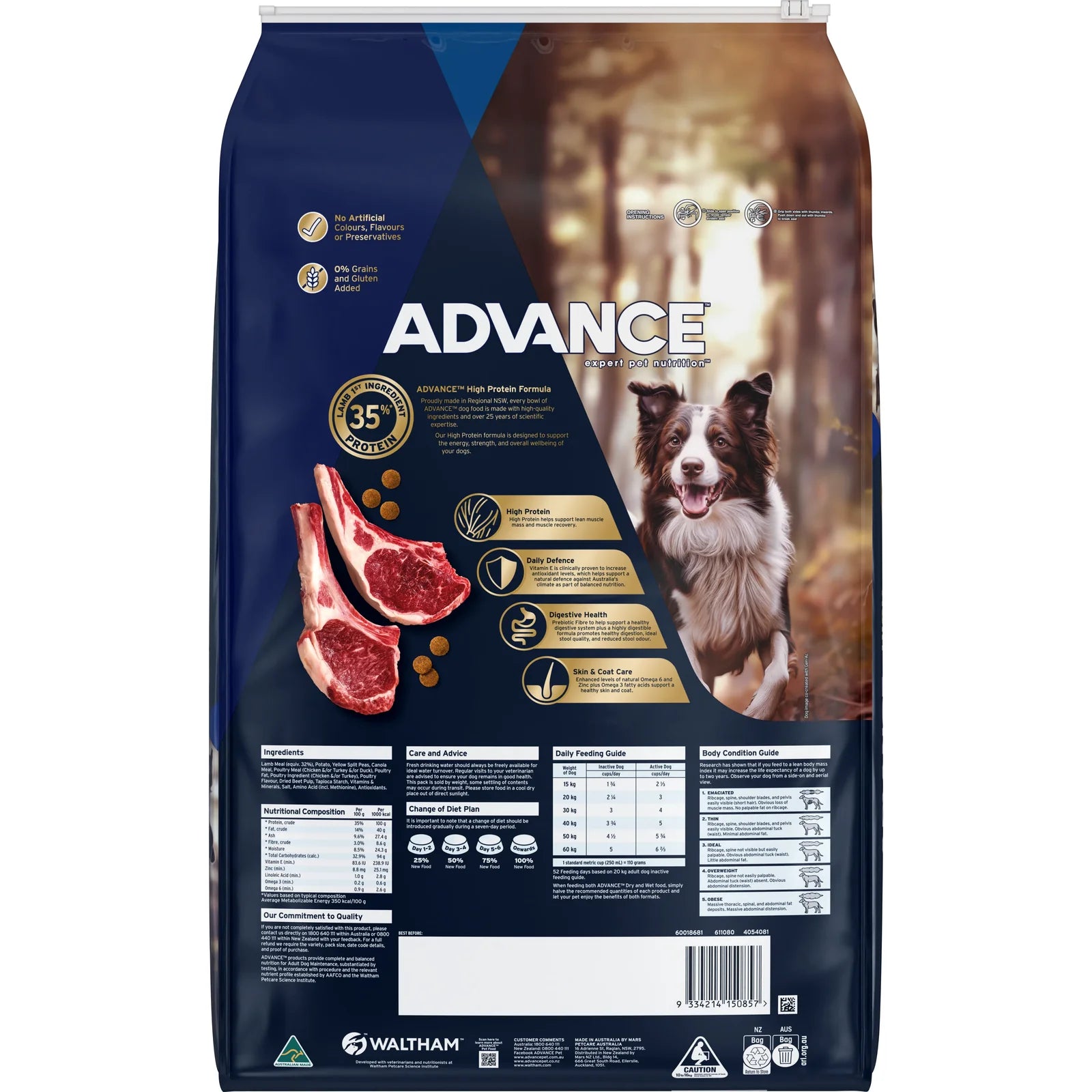 Advance – Adult Dog – High Protein – GRAIN FREE – Australian Lamb