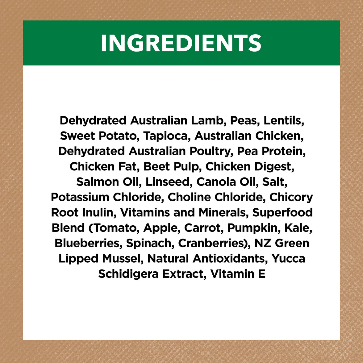 Adult Dog Food -  Large Breed – GRAIN FREE – Lamb