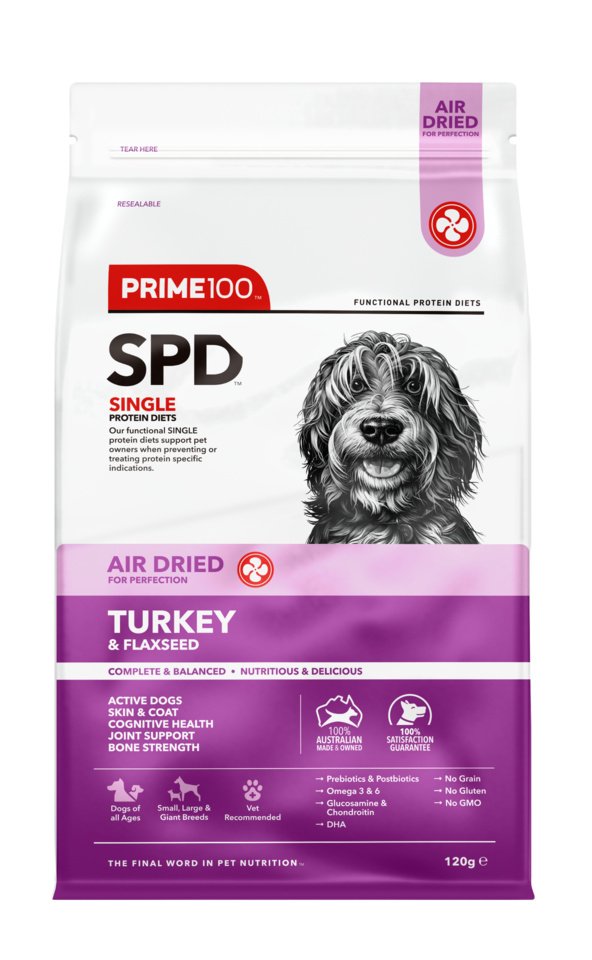 SPD Air Dried Dog Food – Turkey & Flaxseed