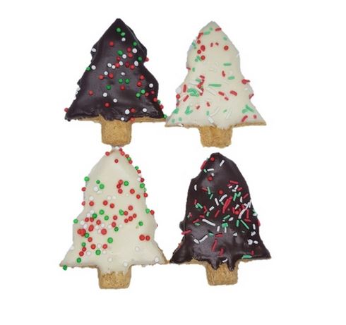 Carob & Yogurt Frosted Christmas Tree Dog Treats
