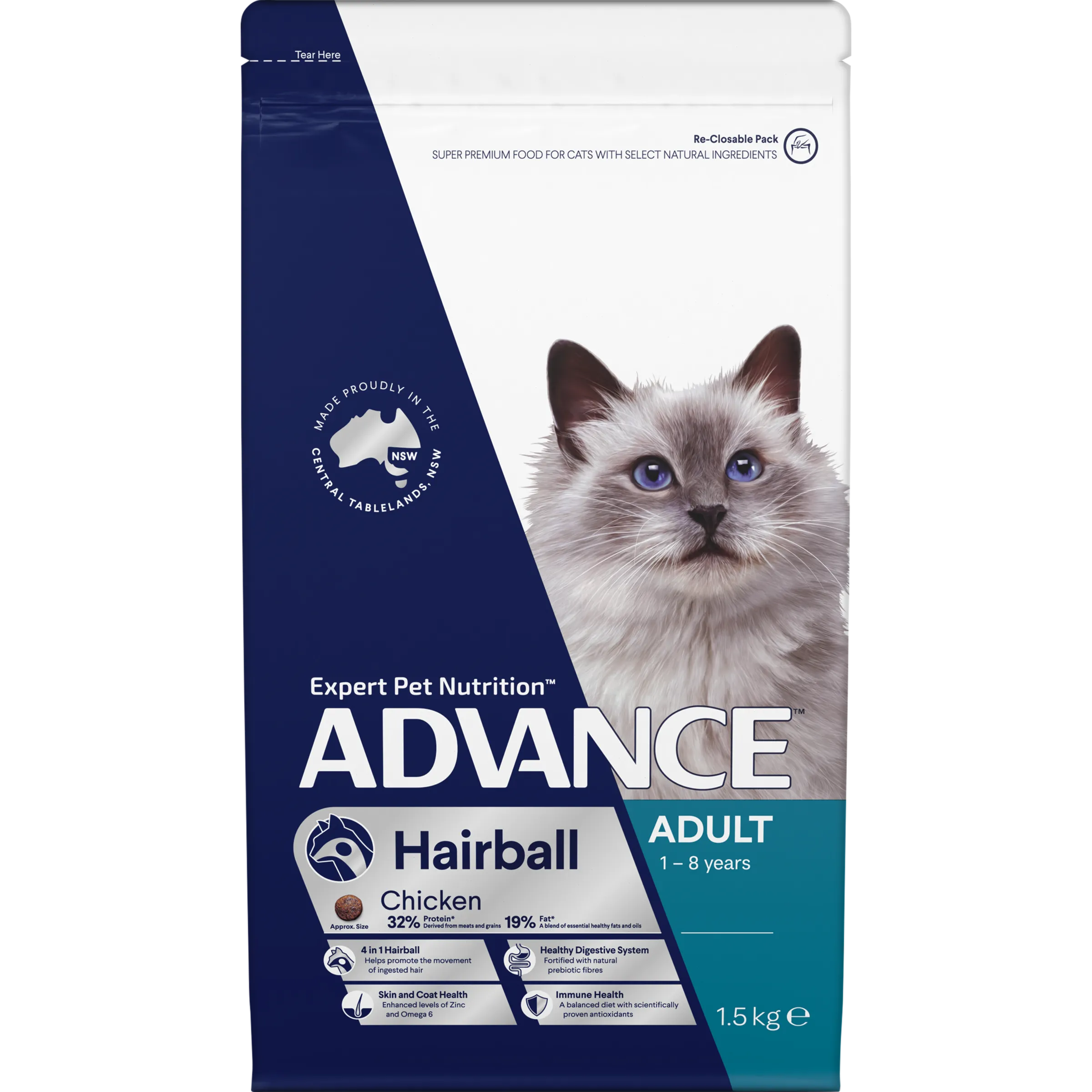 Advance Cat Food for Adult Cat | Hairball