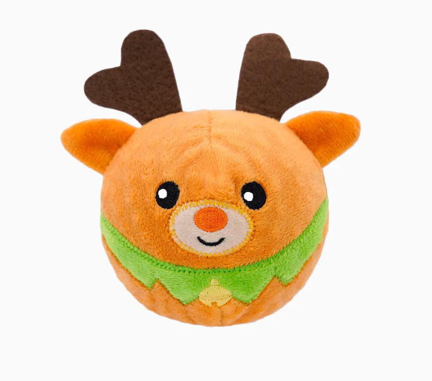 Happy Woofmas – Super Ball Reindeer Dog Toy