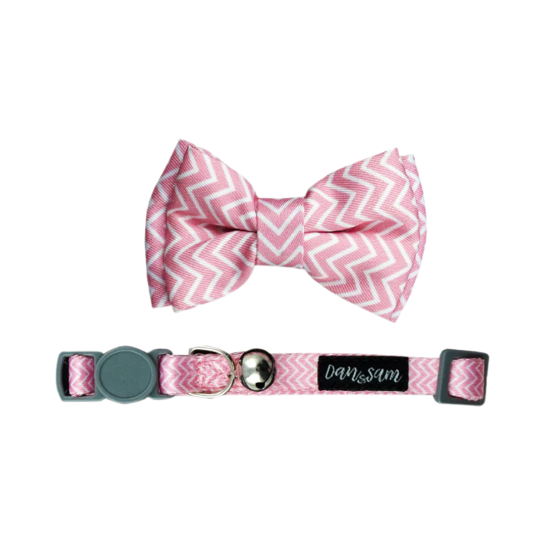 Dan & Sam – Cat Collar & Bowtie – Candy Floss