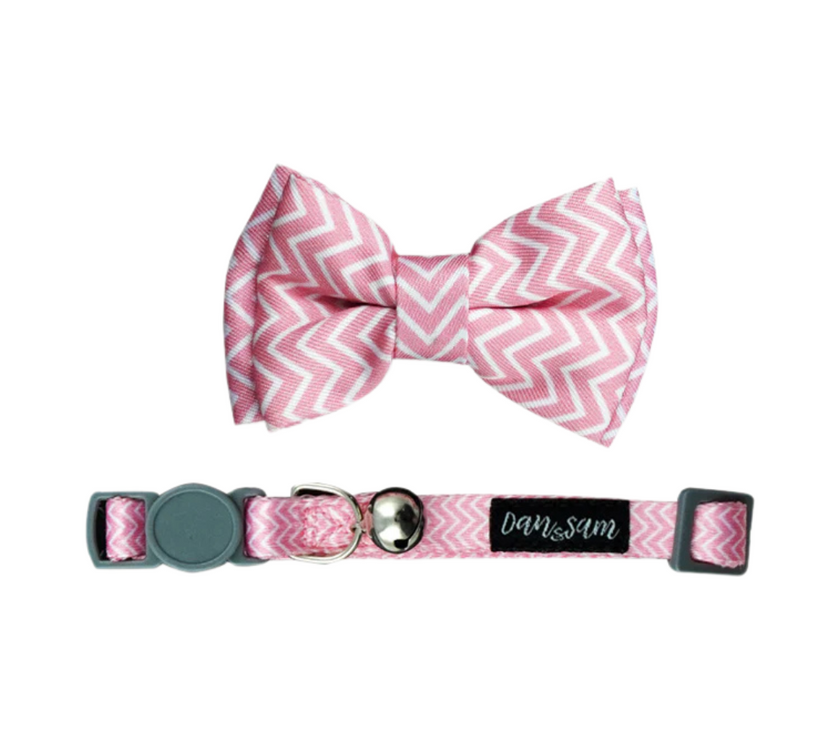 Dan & Sam – Cat Collar & Bowtie – Candy Floss