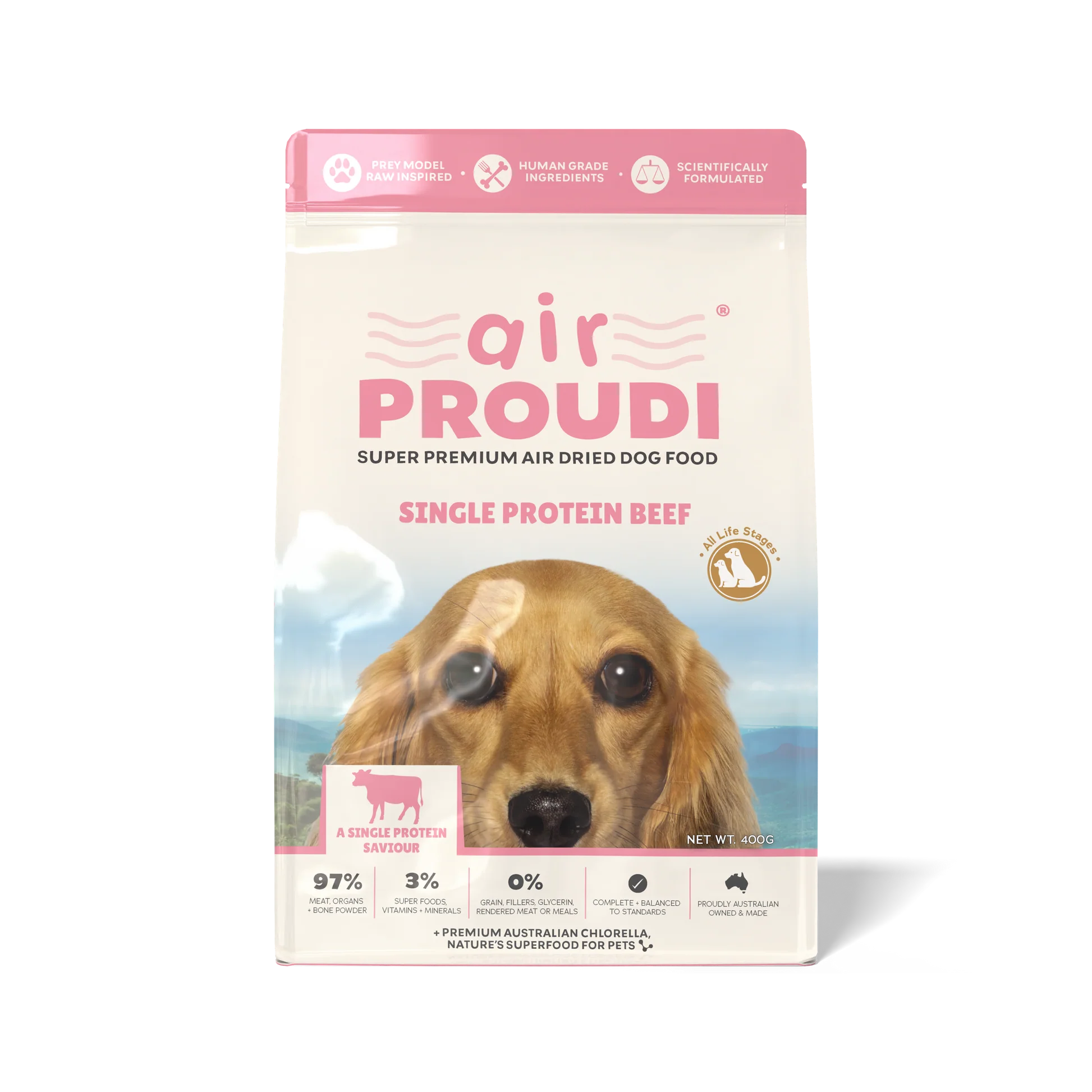 Proudi - Air Dried Dog Food Single Protein Beef Super Premium Complete Meal