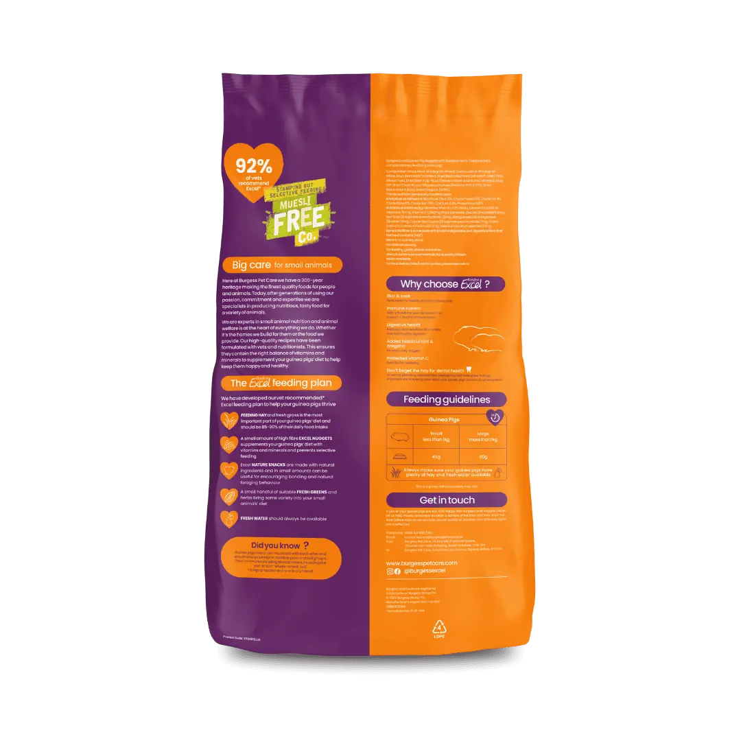 Burgess Excel – Guinea Pig Nuggets with Blackcurrant & Oregano