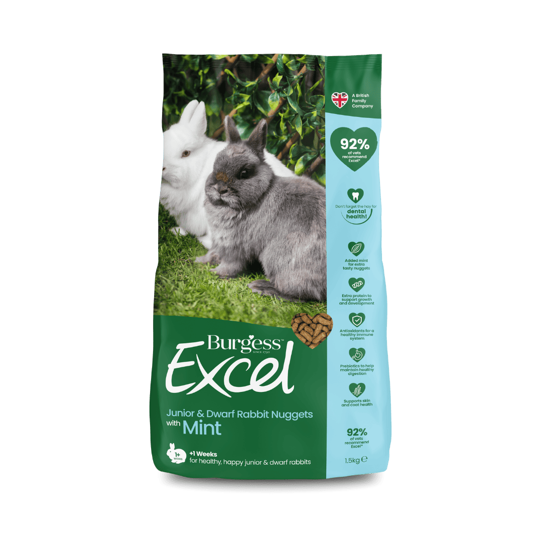 Burgess Excel – Junior & Dwarf Rabbit Nuggets with Mint
