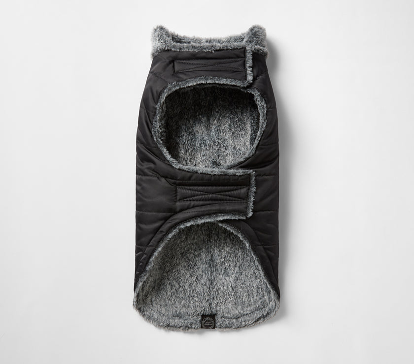 Snooza Wear – Fur Collar Puffer – Black
