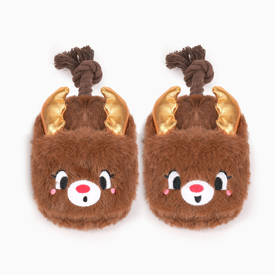 Hugsmart – Happy Woofmas – Reindeer Slippers
