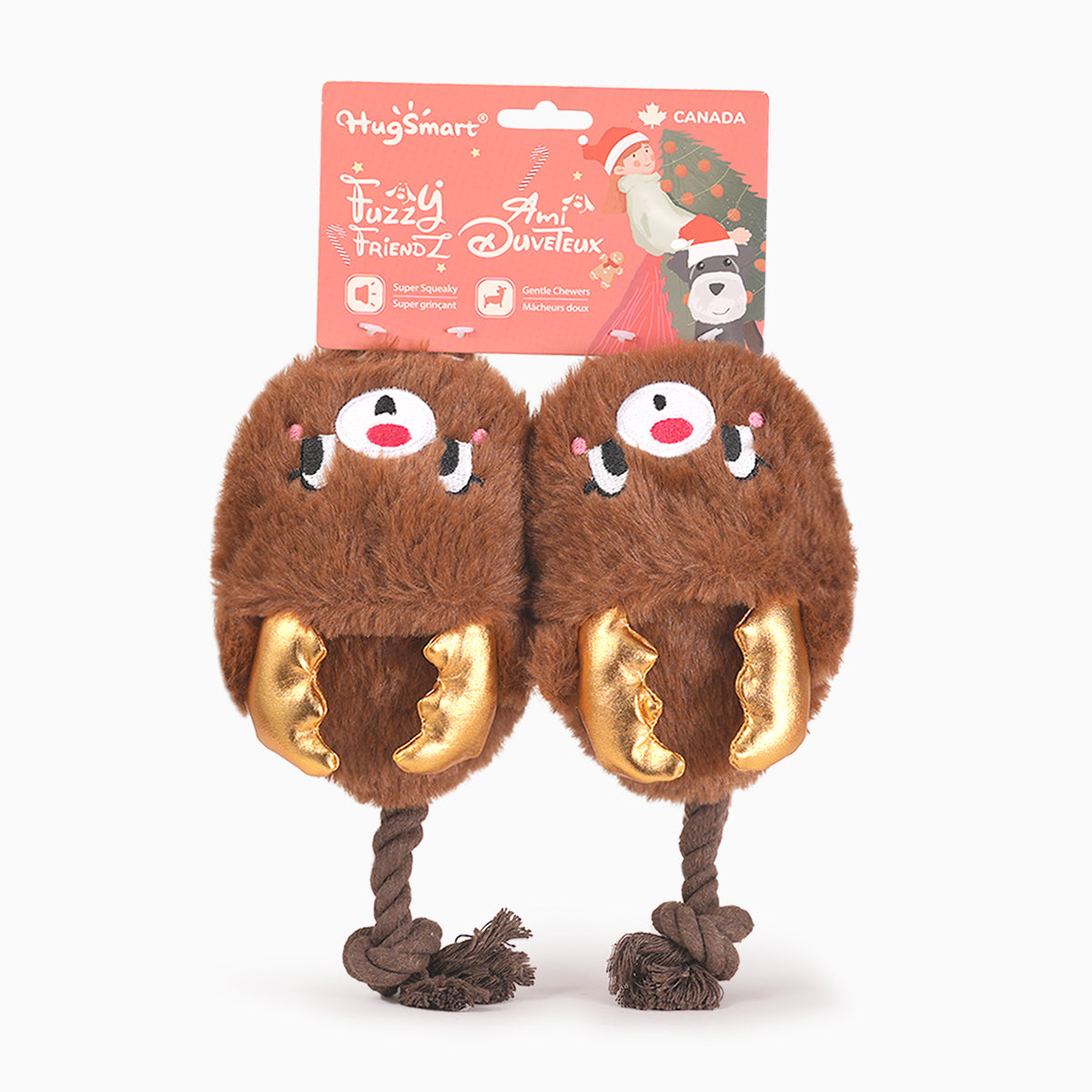 Hugsmart – Happy Woofmas – Reindeer Slippers