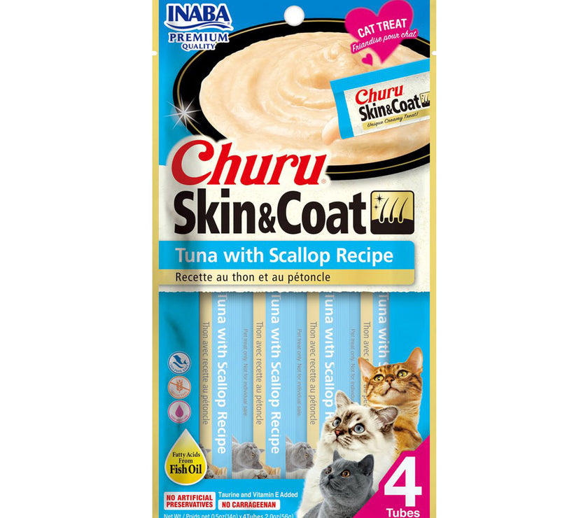 Inaba – Cat Churu – Skin and Coat - Carton of 6 (6x56g)