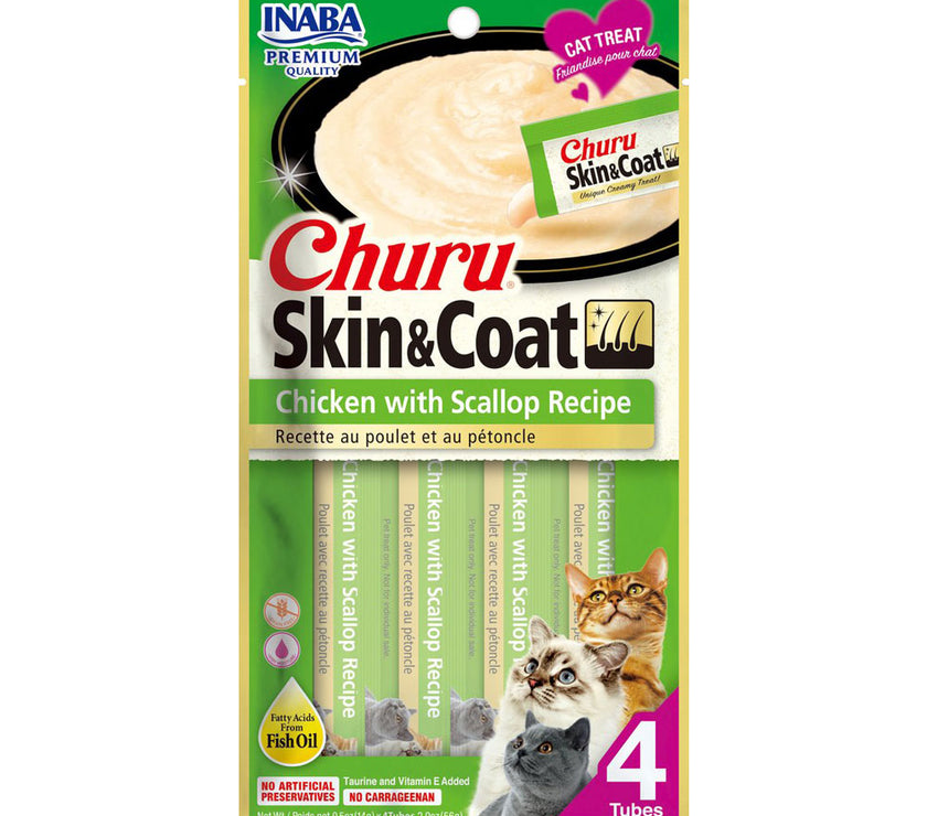 Inaba – Cat Churu – Skin and Coat - Carton of 6 (6x56g)