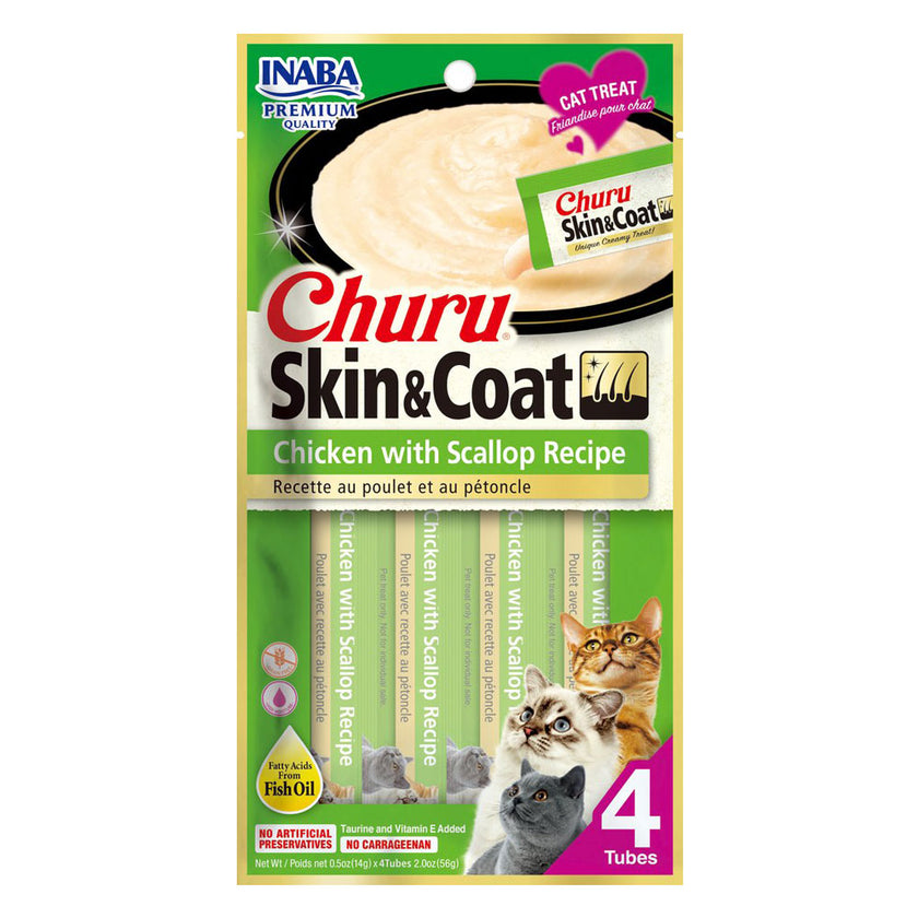 Inaba – Cat Churu – Skin and Coat - Carton of 6 (6x56g)