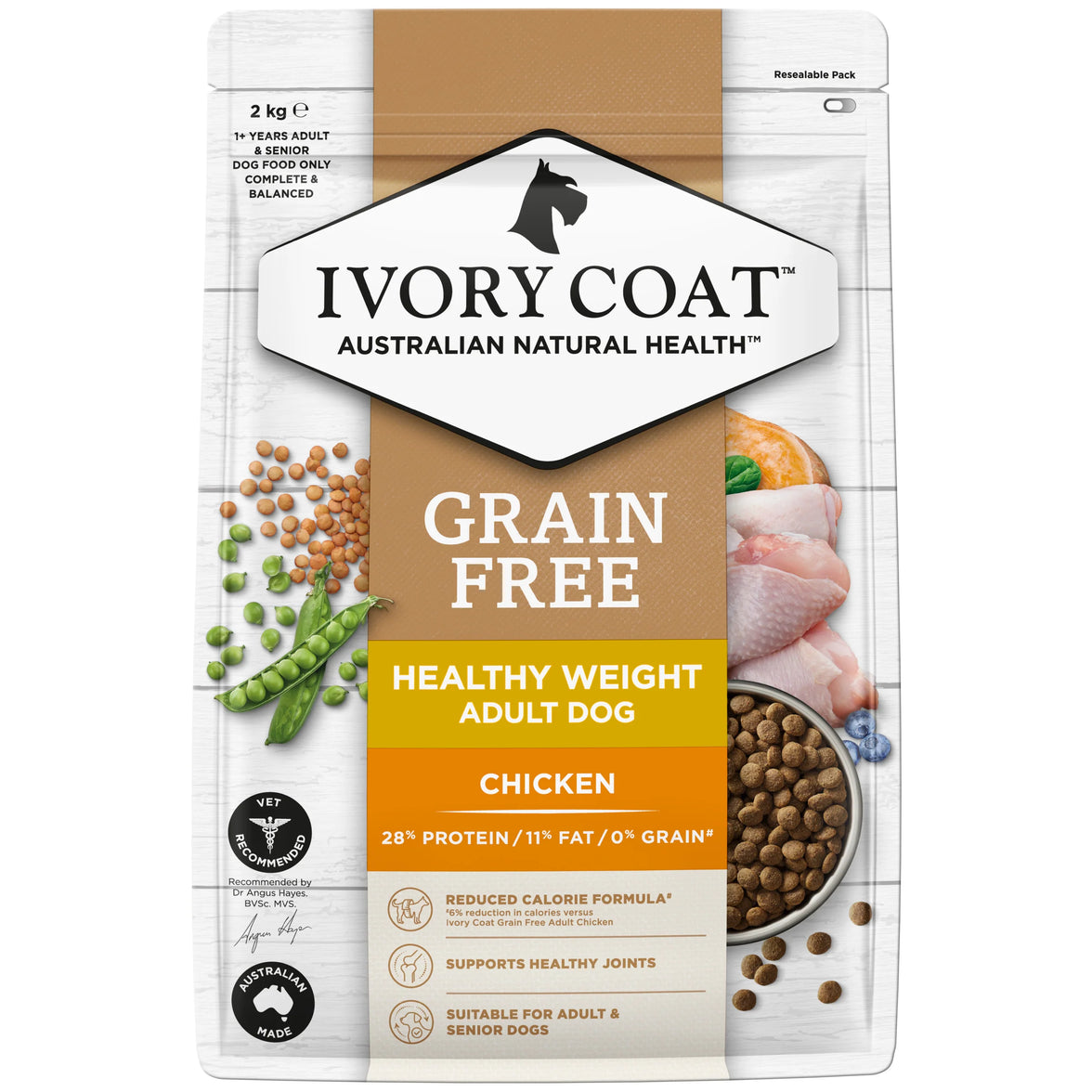 Ivory Coat – Healthy Weight Adult Dog – GRAIN FREE – Chicken