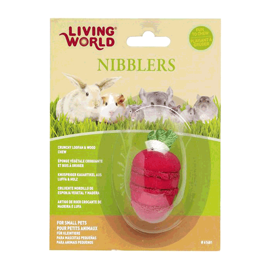Living World – Nibbler – Small Animal – Loofah & Wood Chew – Strawberry