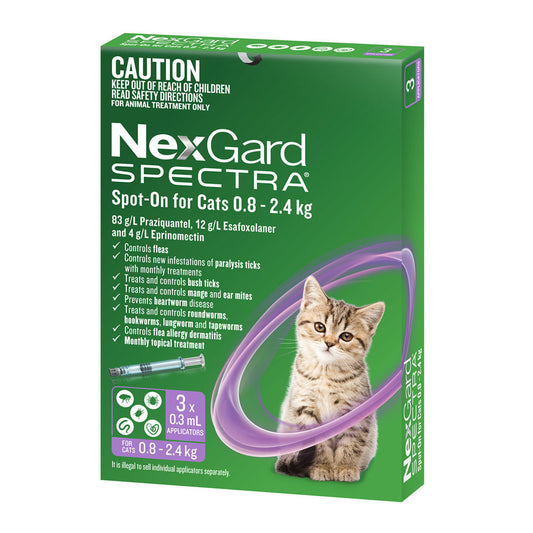 NexGard SPECTRA – Spot-On for Cats 0.8 – 2.4kg