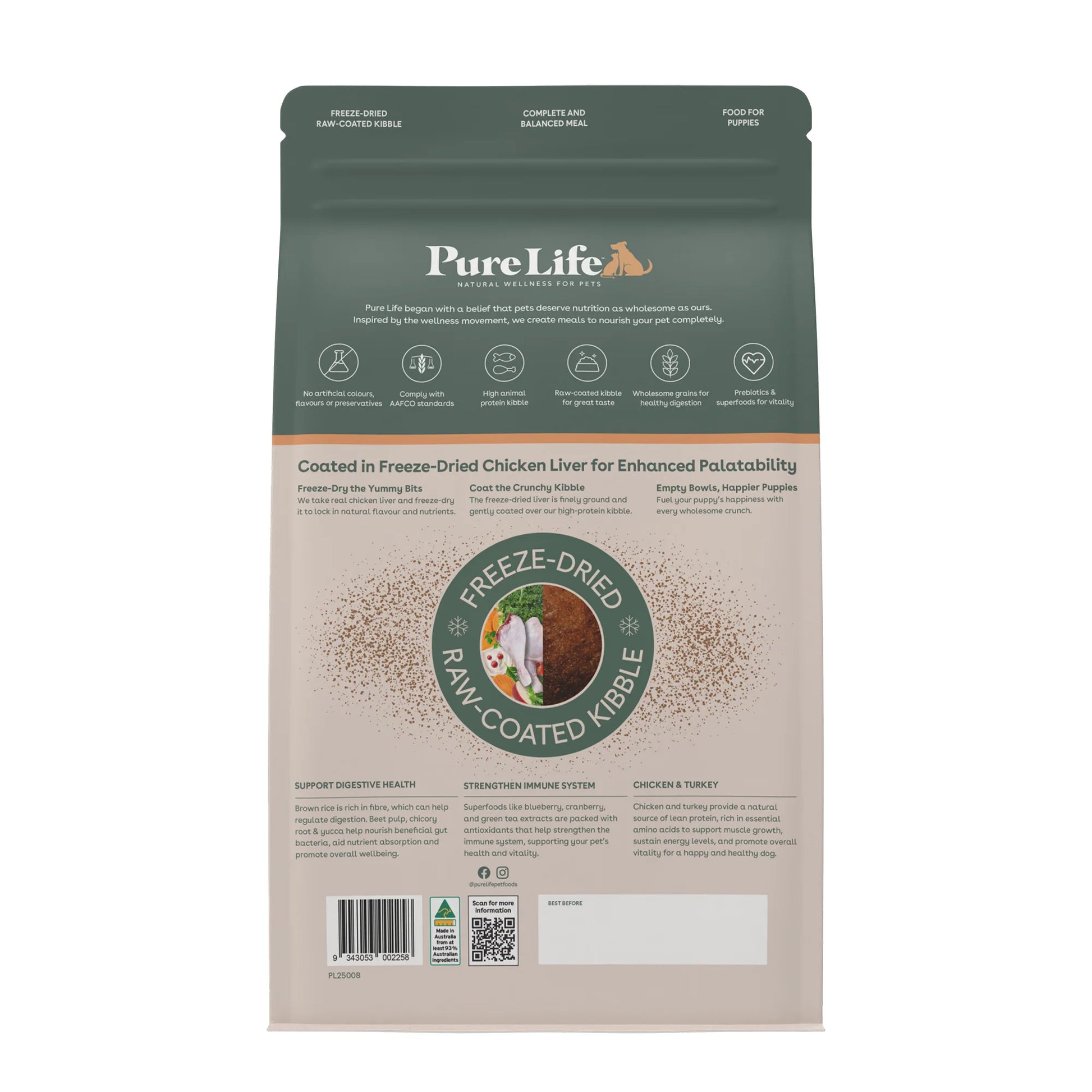 Pure Life – Puppy – Freeze-Dried Raw Coated Kibble – Chicken & Turkey - image 3