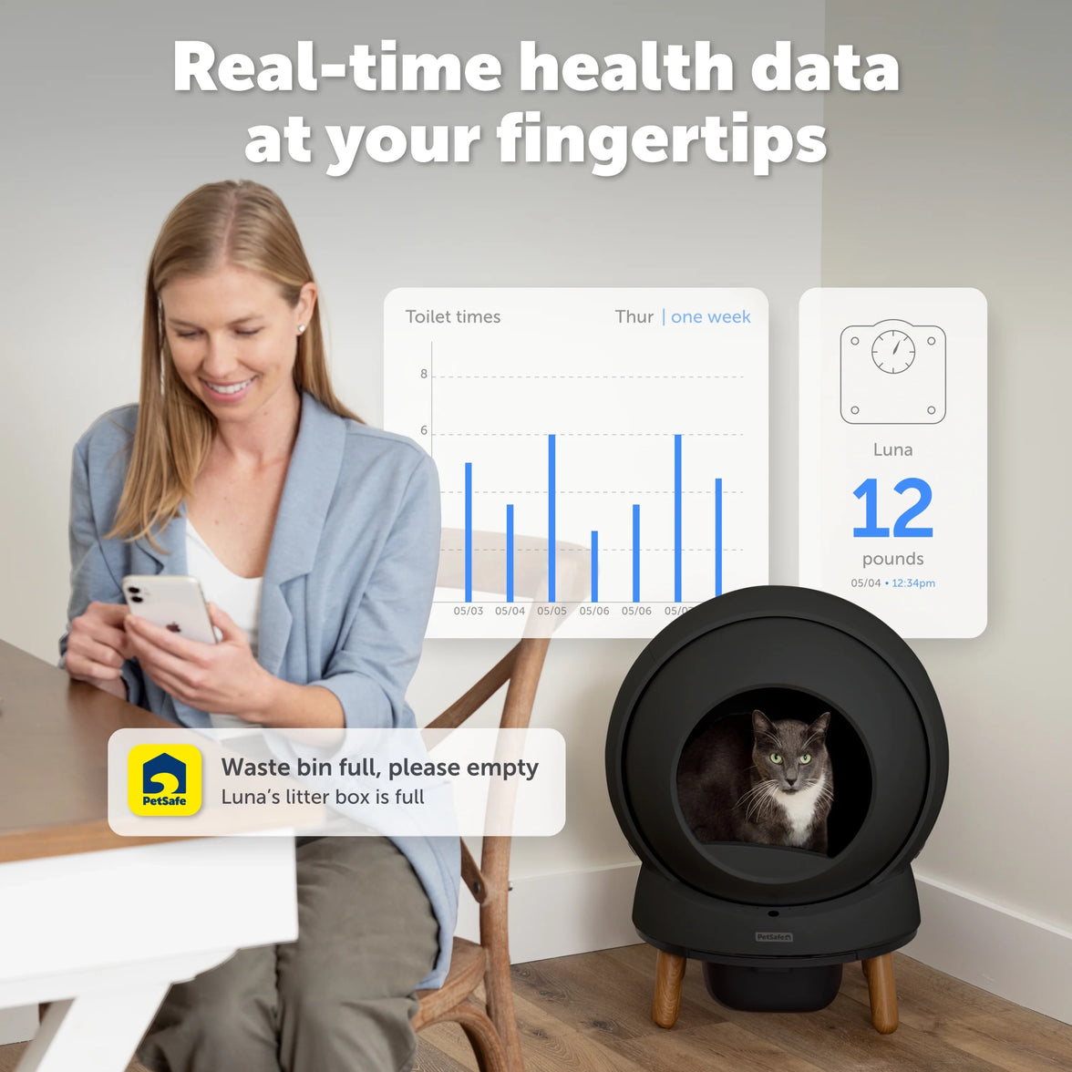 PetSafe ScoopFree SmartSpin Self-Cleaning Litter Box – Automatic Cat Litter System with App Tracking