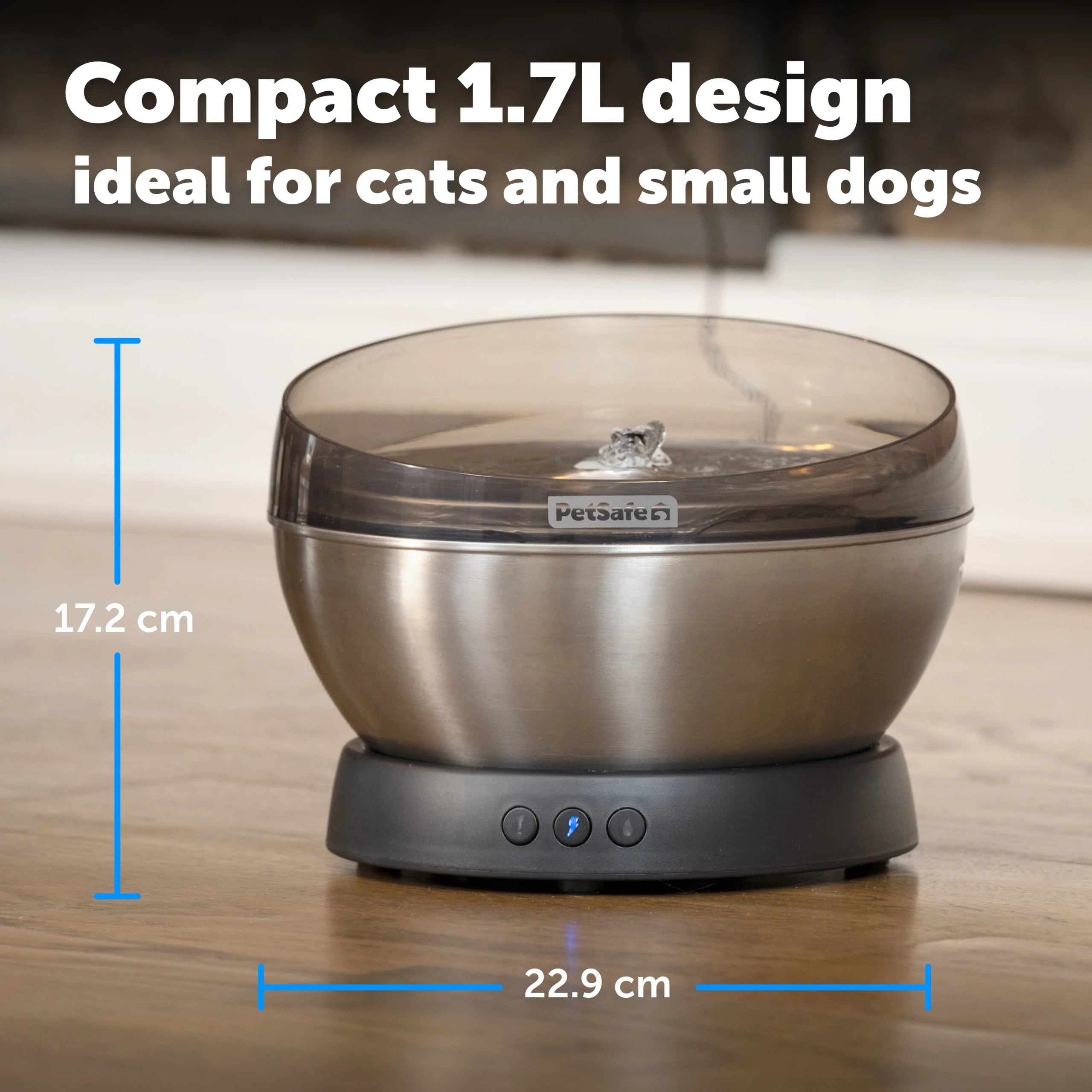 PetSafe – HydroSphere 1.7L Stainless Steel Fountain