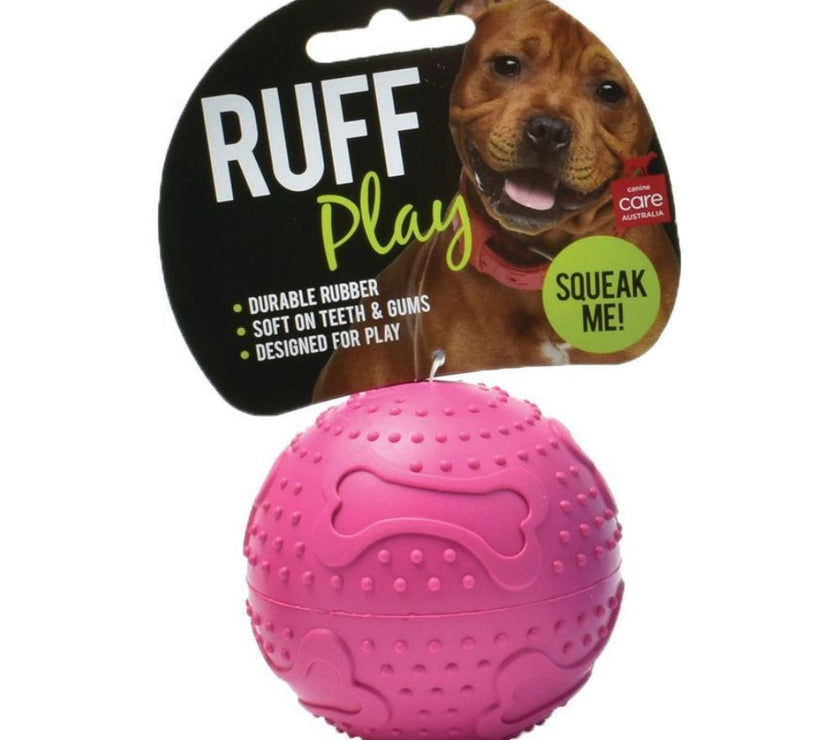 Dogs Tough Rubber Squeaker Ball Toy