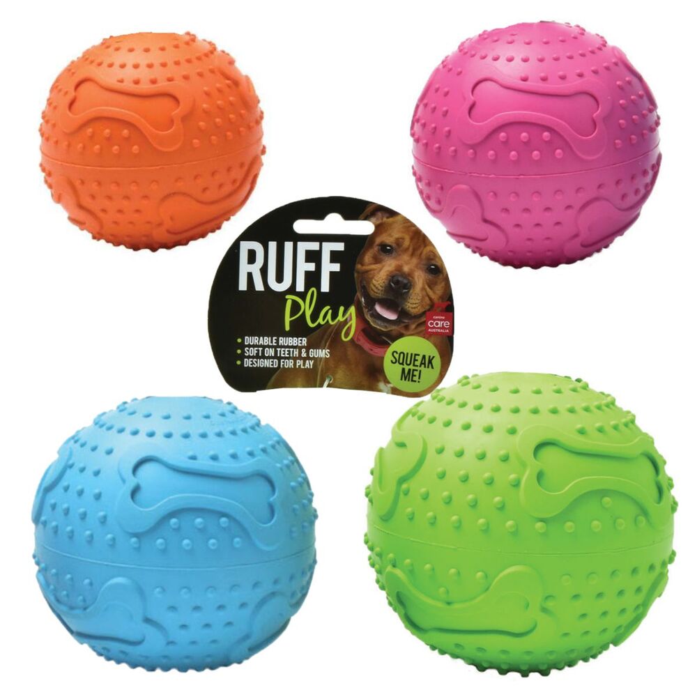 Dogs Tough Rubber Squeaker Ball Toy
