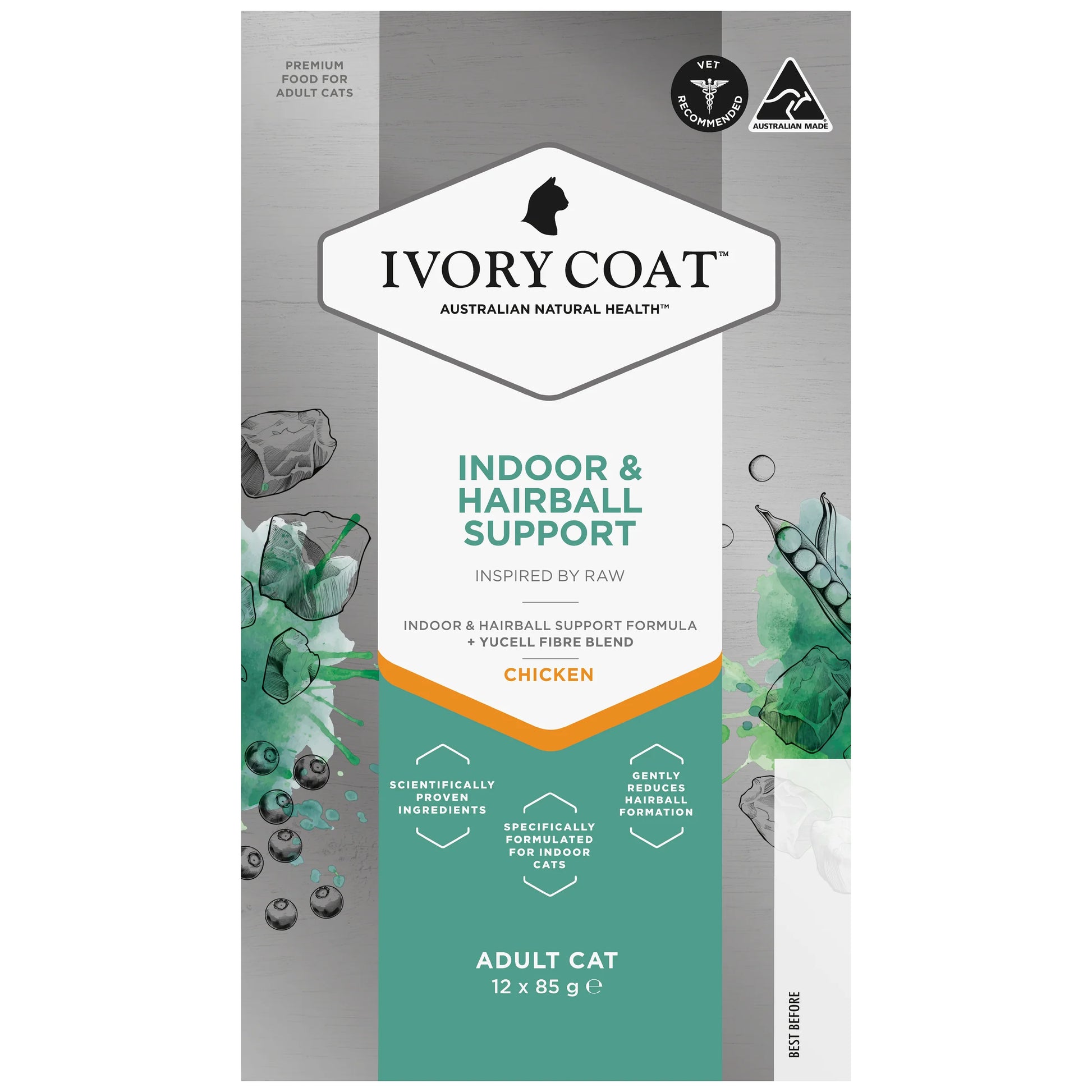 Ivory Coat – Adult Cat – Wet Food Trays – Inspired By Raw – Indoor & Hairball Support - image 2