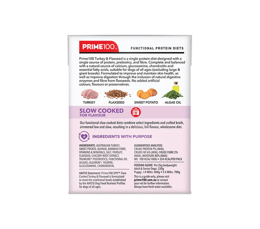 Prime100 – SPD Slow Cooked Turkey & Flaxseed