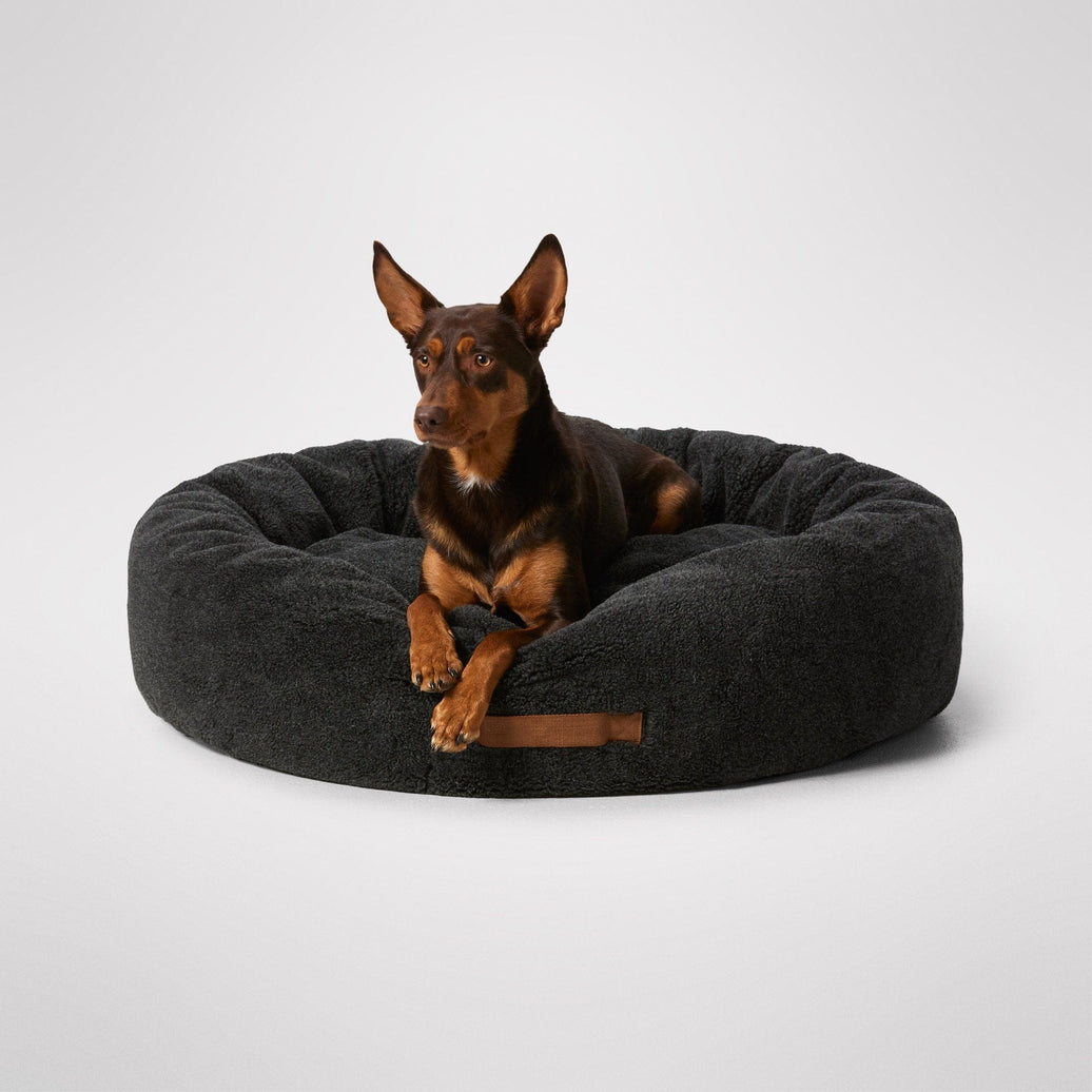 MiniJumbuk Sleep Calm Oasis Dog Bed – Storm Grey Calming Donut Bed