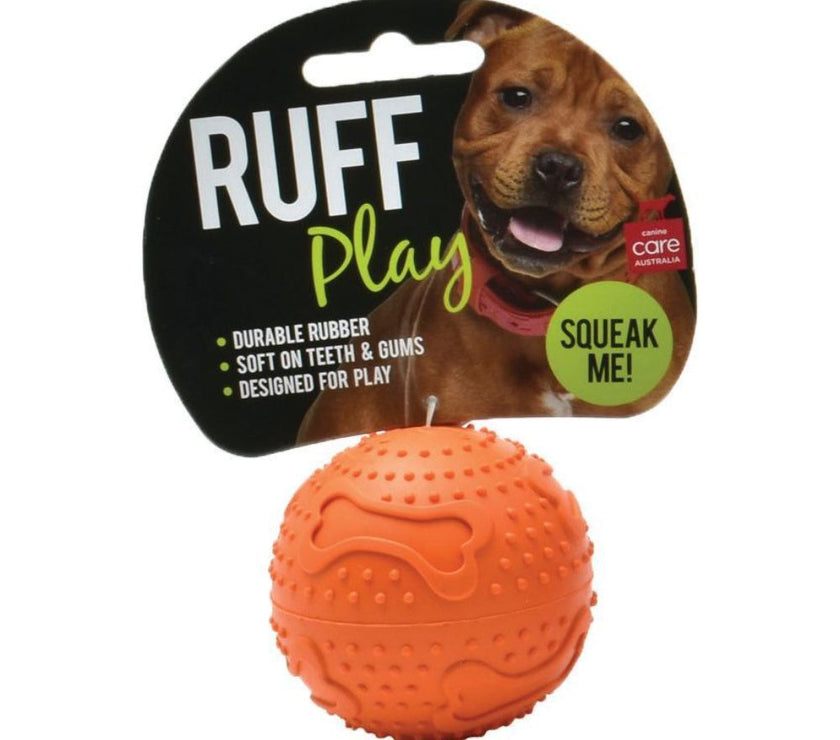 Dogs Tough Rubber Squeaker Ball Toy
