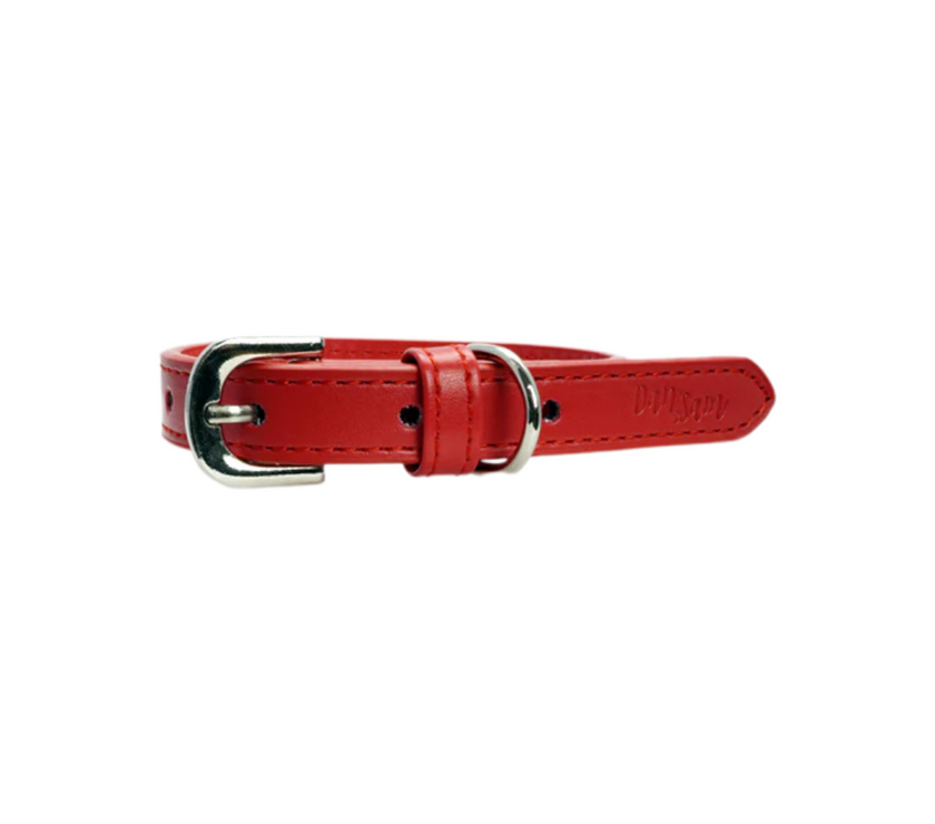 Dan & Sam – Dog Collar – Red Vegan Leather